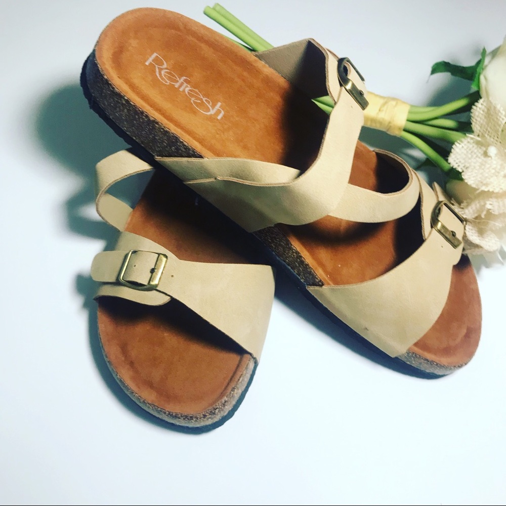 Nude Cork Slide Sandal ** Brand New ** - Picture 2 of 7